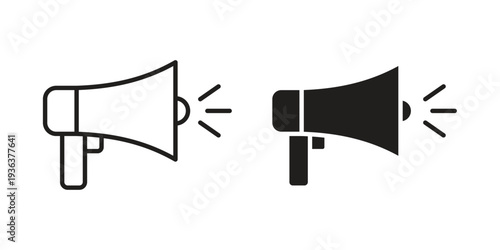 Megaphone icon linear symbol. Vector Designs.