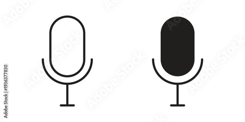 Microphone icon linear symbol. Vector Designs.