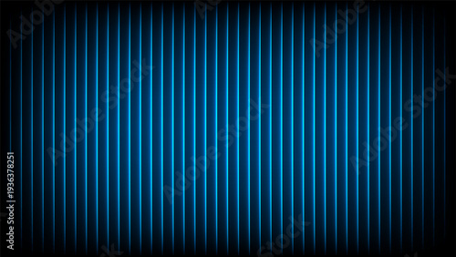 Midnight Blue Neon Fractal Glass Illustration with Ribbed Texture and Glowing Light.