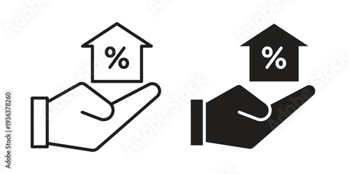 Mortgage Icon linear symbol. Vector Designs.