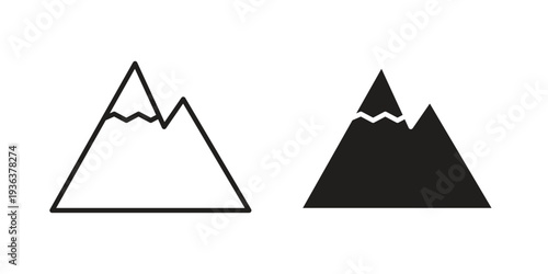 Mountains icon linear symbol. Vector Designs.
