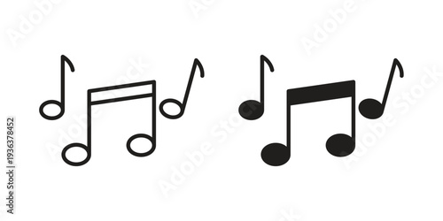 Music icon linear symbol. Vector Designs.
