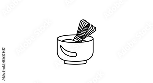 Matcha Whisk in Bowl, Traditional Japanese Tea Ceremony