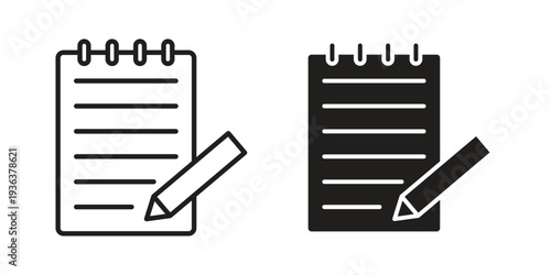 Notebook icon linear symbol. Vector Designs.