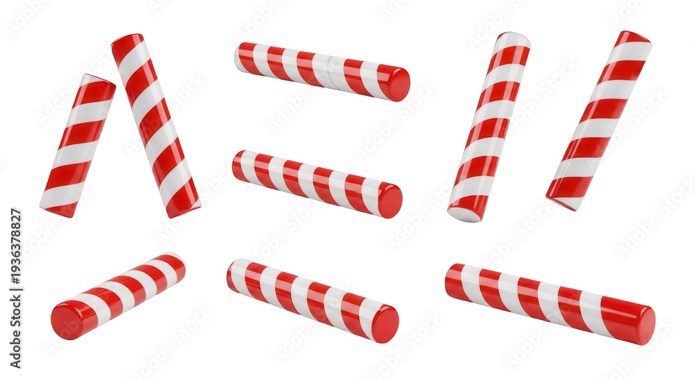 Fototapeta premium candy cane display on white background for holiday season festive treats possible use christmas decorations advertising