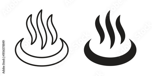 Onsen icon linear symbol. Vector Designs.