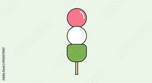 Hanami Dango Skewer - Pink, White, Green Sweet Dumplings