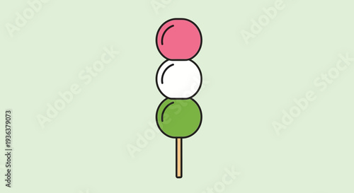 Hanami Dango Skewer - Pink, White, Green Sweet Dumplings