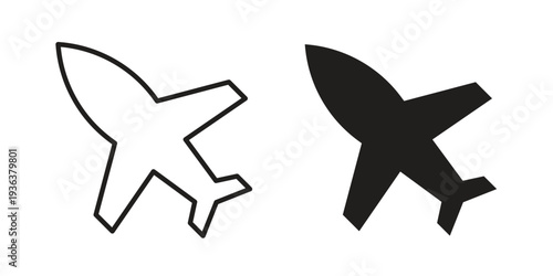 Plane icon linear symbol. Vector Designs.