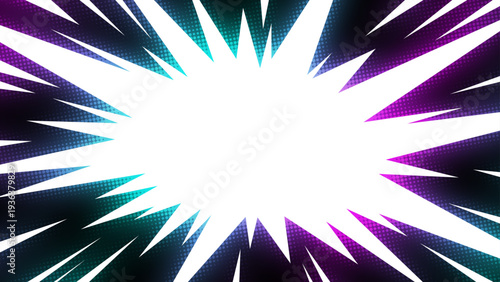 ネオンカラーのクールな吹き出しの背景