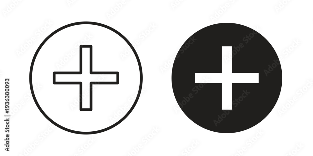 Obraz premium Plus icon linear symbol. Vector Designs.