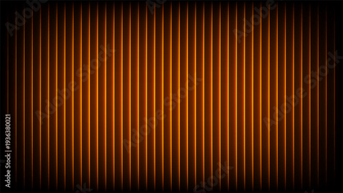 Vibrant Orange Neon Fractal Glass Illustration with Ribbed Texture and Glowing Light.