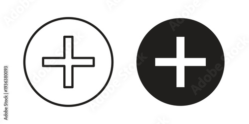 Plus icon linear symbol. Vector Designs.
