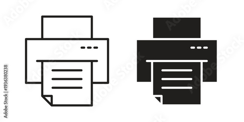 Print icon linear symbol. Vector Designs.