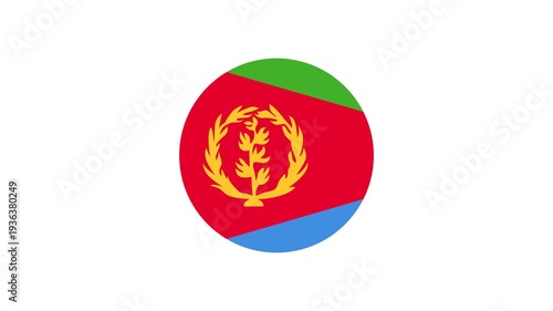 Icon Flag Eritrea Circle Bounce 4K Transparent