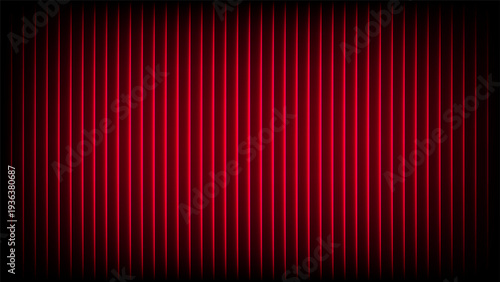 Abstract Red Neon Fractal Glass Illustration with Ribbed Texture and Glowing Light.