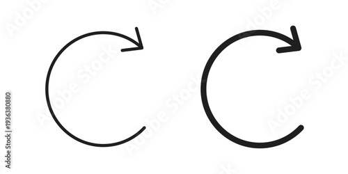 Rotate right icon linear symbol. Vector Designs.