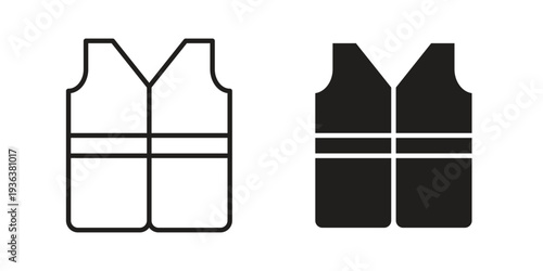 Safety vest icon linear symbol. Vector Designs.