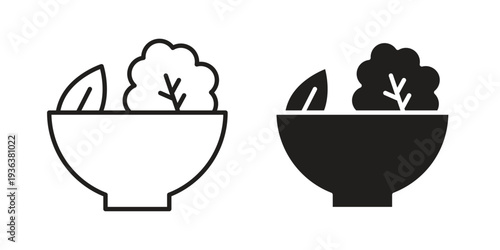 Salad icon linear symbol. Vector Designs.