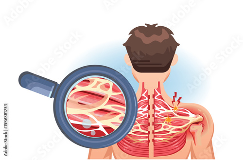 Examination Concept Illustration of Shoulder Fascia Adhesion