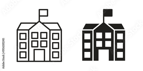 school icon linear symbol. Vector Designs.