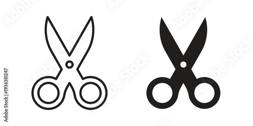 Scissors icon linear symbol. Vector Designs.