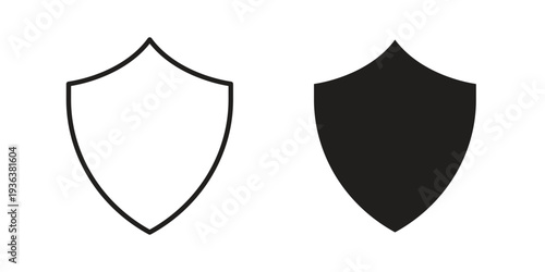 Shield icon linear symbol. Vector Designs.