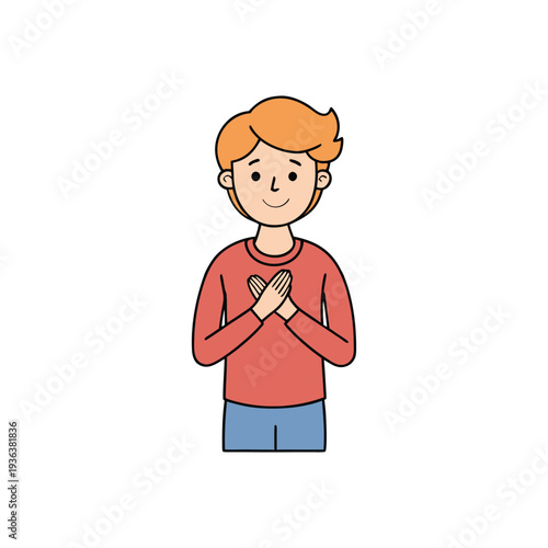 Patriot Day illustration of person with hands on chest showing pride
