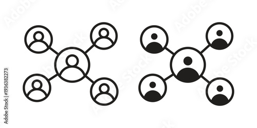 Social network icon linear symbol. Vector Designs.