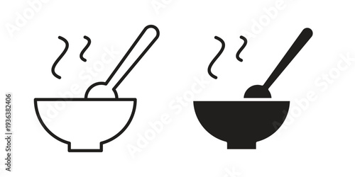 Soup icon linear symbol. Vector Designs.