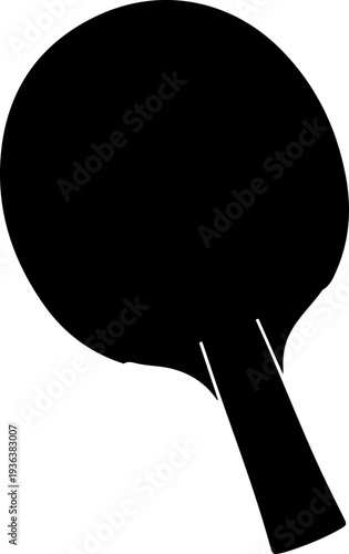 Black ping pong paddle vector