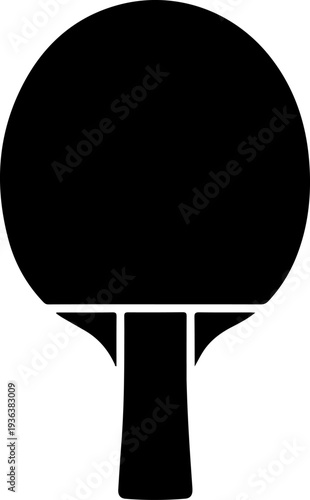 Black ping pong paddle vector icon