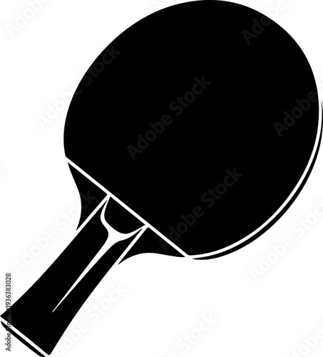 Black ping pong paddle vector
