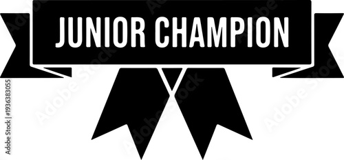 Junior Champion black vector badge