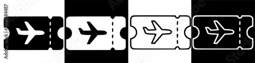 Graphic Icon of an Airline Ticket for Flight Reservations and Global Journeys