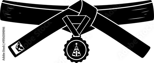 Vector martial arts black belt icon
