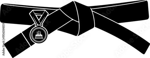 Black belt with medal vector