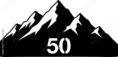 Set of 50 mountain icons vector