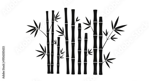 Bamboo Stalks Silhouette