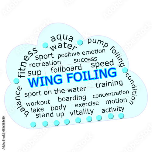 Wing Foiling Wordcloud - illustration