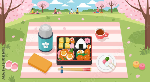 Cherry Blossom Picnic Lunch Bento Box