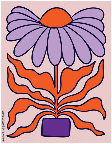 poster floral decoration modern style