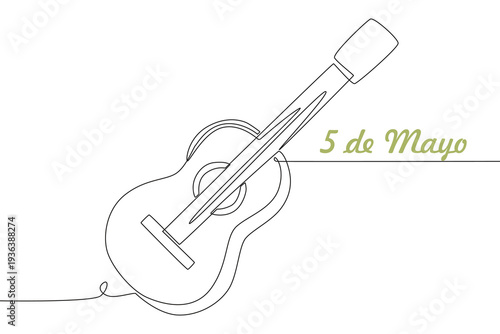 5 de mayo concept one-line drawing