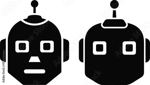 Robot Face Vector Icon Set