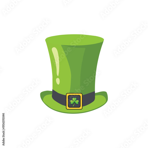 Leprechaun hat flat icon vector illustration