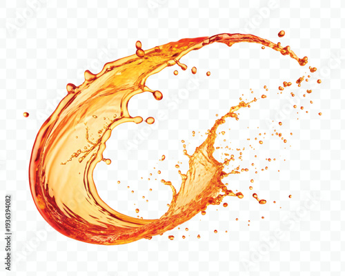 realistic 3d dynamic smooth liquid oil splash in mid air cut out and circle style isolated on transparent background