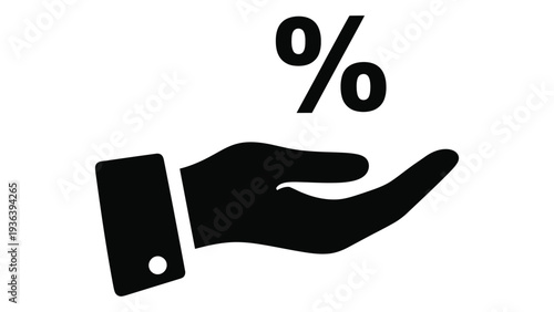 A hand holding a percentage sign