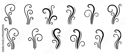 Abstract smoke and steam waves with smooth motion. Great for heat, smell, vapor, logo marks and graphic accents.