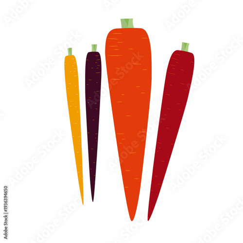 人参のベクターアイコン、葉物野菜のイラスト素材