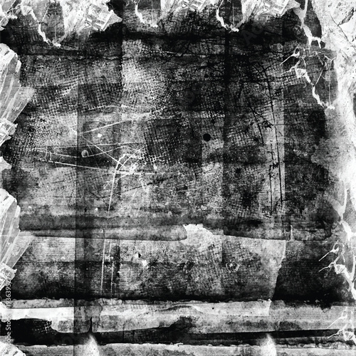 Wallpaper Mural Black and white grunge abstract background. Grungy frame. Vector illustration
 Torontodigital.ca